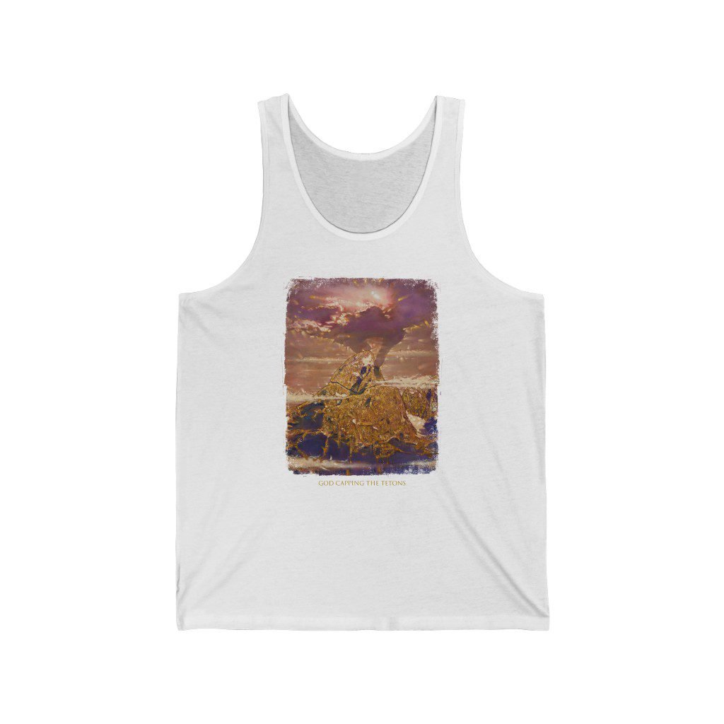 God Capping The Tetons by Ron DiCianni – Unisex Jersey Tank Top