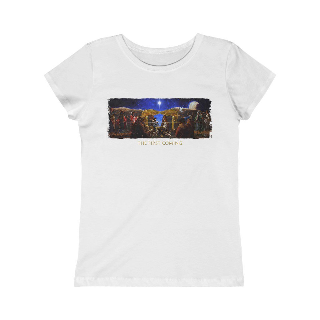 The First Coming by Ron DiCianni – Girls Short Sleeve Tshirt 3710