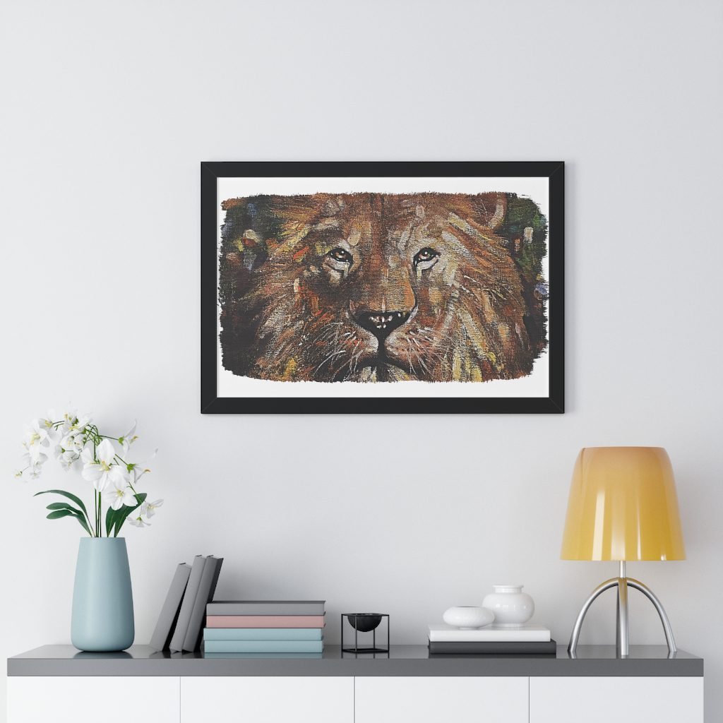 Lion by Ron DiCianni – Framed Print (Rough Edge Version)