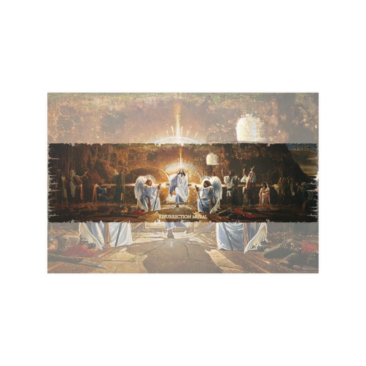 Resurrection Mural by Ron DiCianni – White Satin Poster Prints (210gsm) (Rough Edge Version)