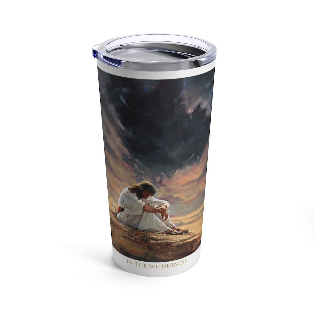 In The Wilderness by Ron DiCianni – 20oz White Stainless Steel Tumbler