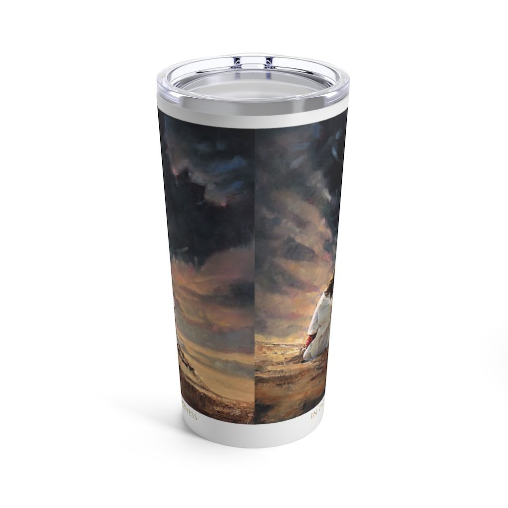 In The Wilderness by Ron DiCianni – 20oz White Stainless Steel Tumbler