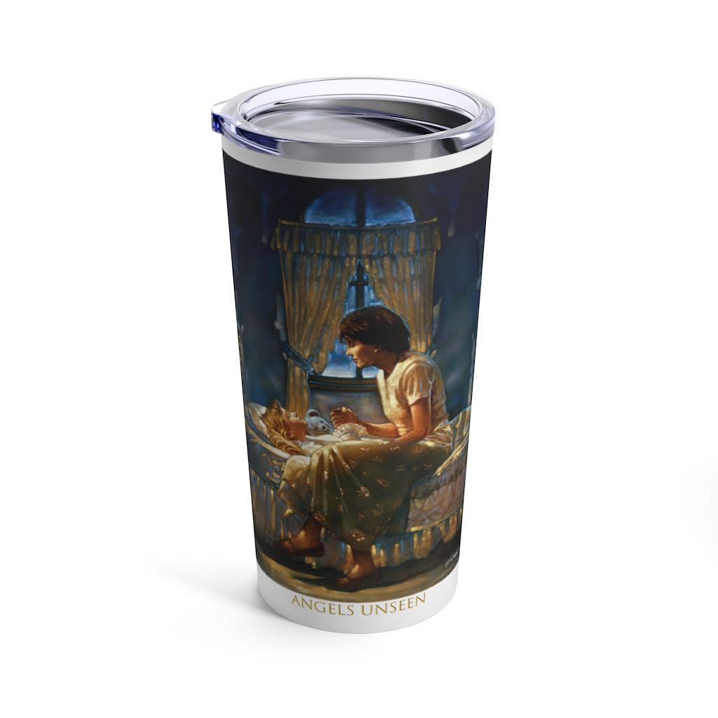 Angels Unseen by Ron DiCianni – 20oz White Stainless Steel Tumbler