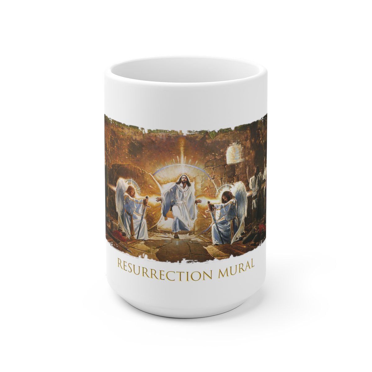 Resurrection Mural by Ron DiCianni – 11oz and 15oz White Mugs (Rugged Edge Version)