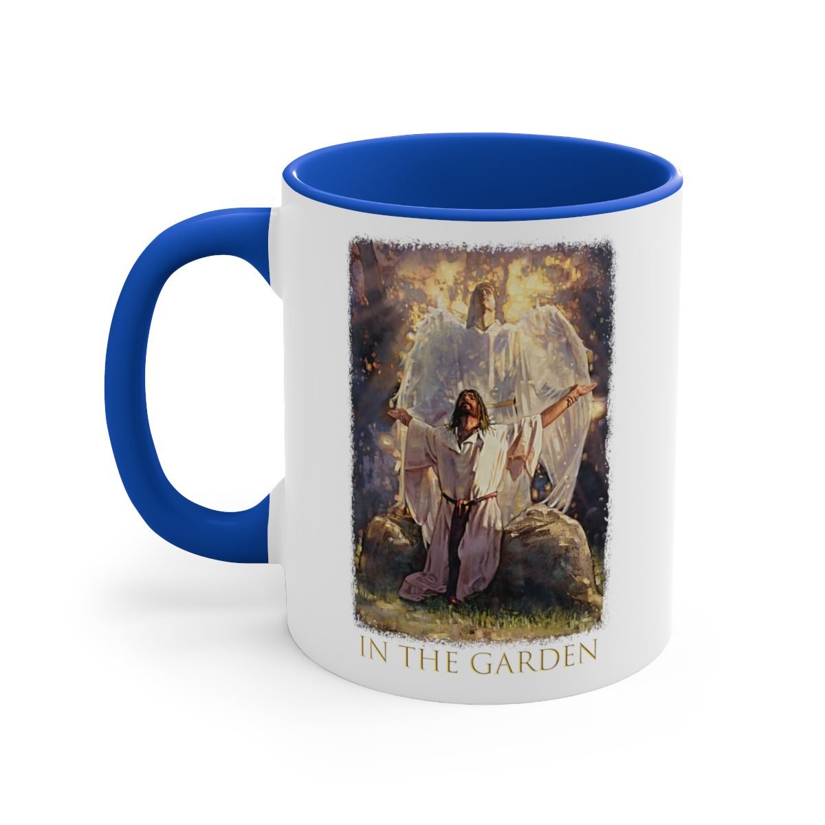 In The Garden by Ron DiCianni – 11oz Accent Mug (Rough Edge Version)