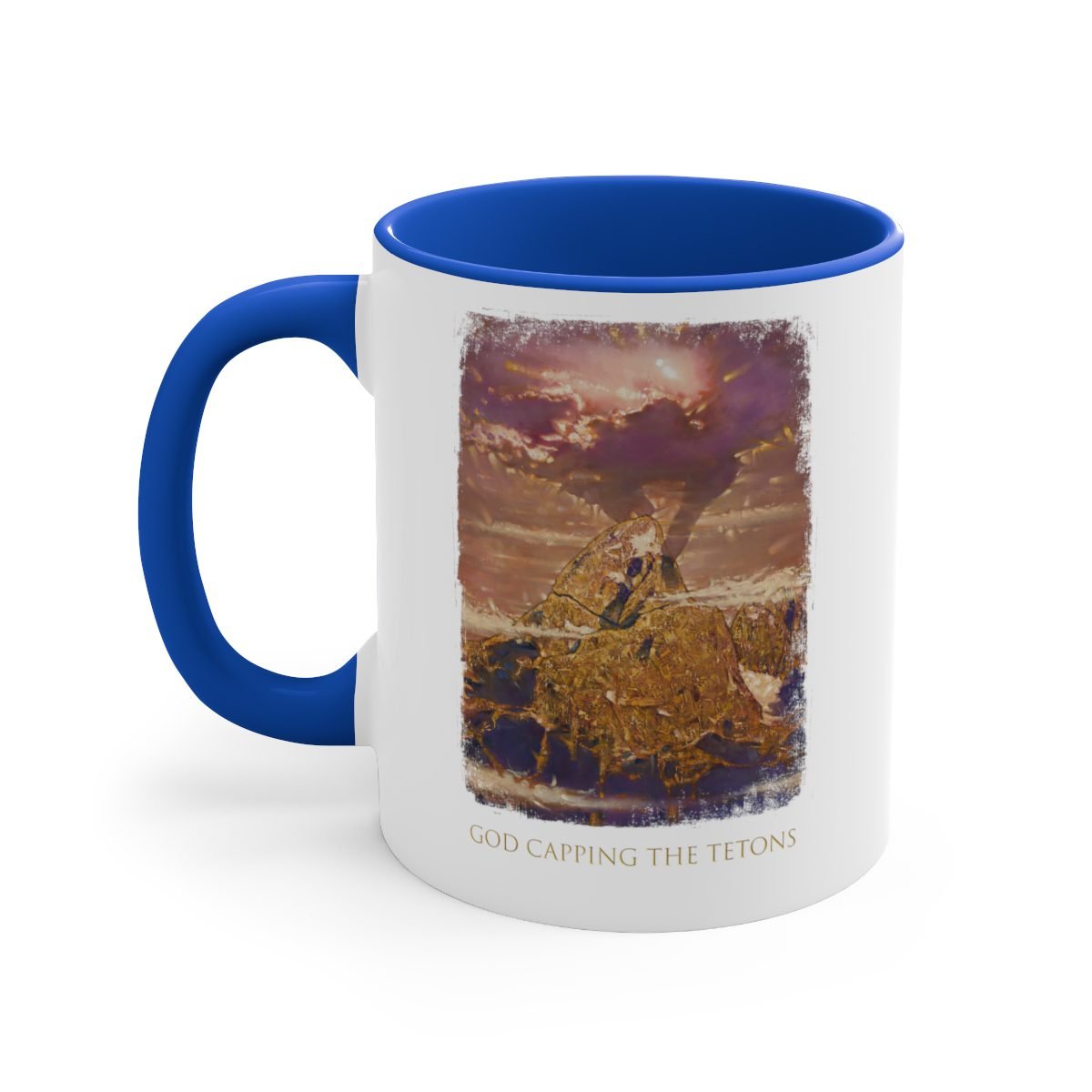 God Capping The Tetons by Ron DiCianni – 11oz Accent Mug (Rough Edge Version)