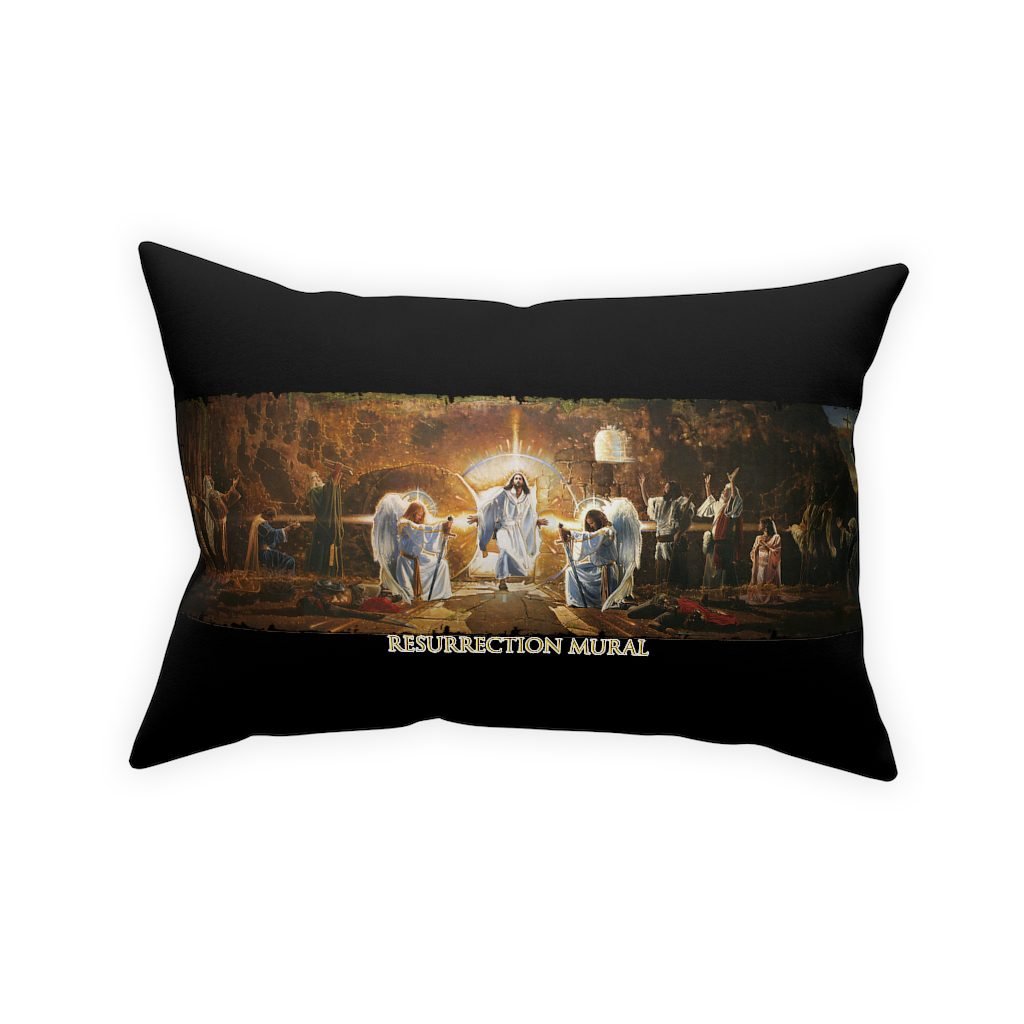 Resurrection Mural by Ron DiCianni – Black Broadcloth Pillow