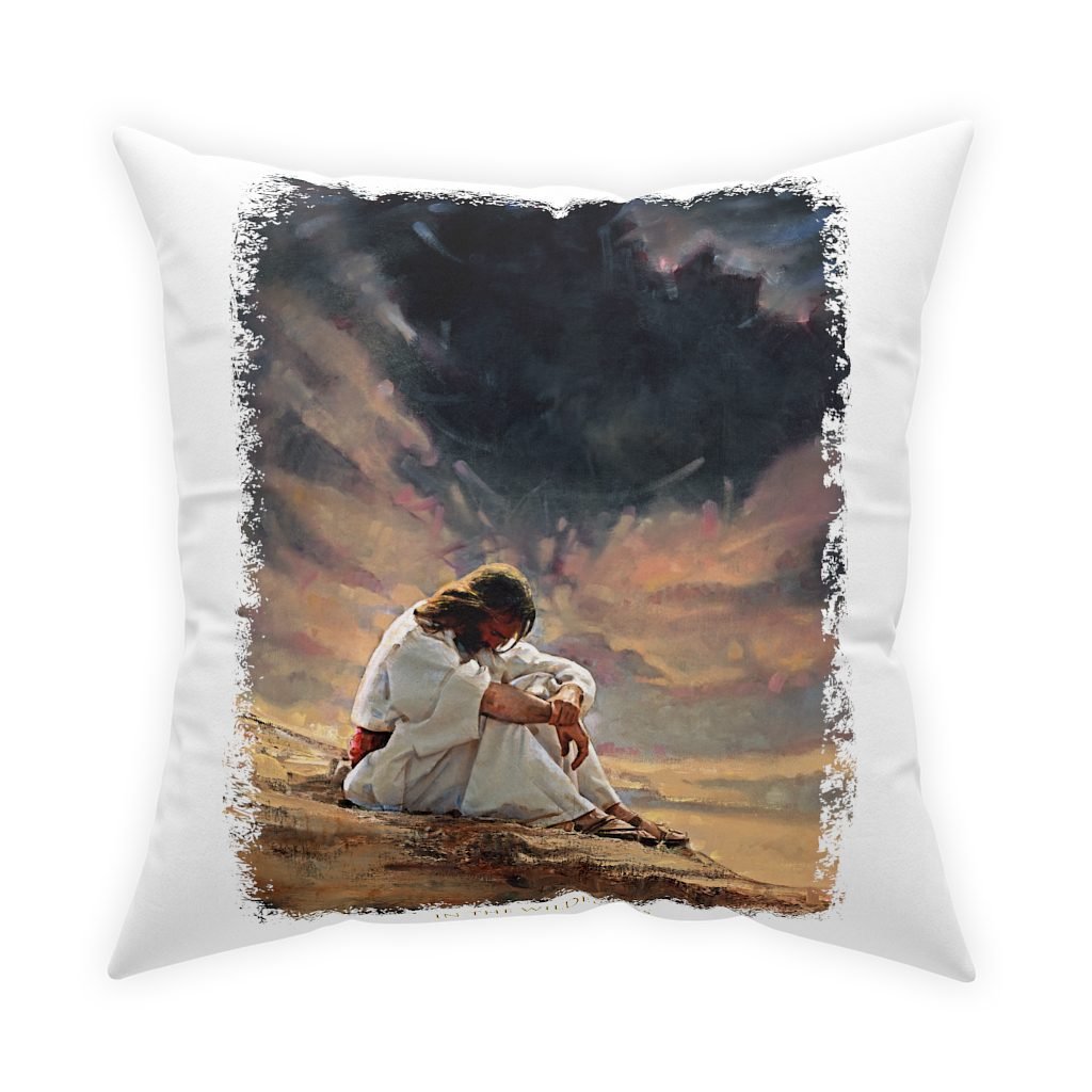 In The Wilderness by Ron DiCianni – White Broadcloth Pillow