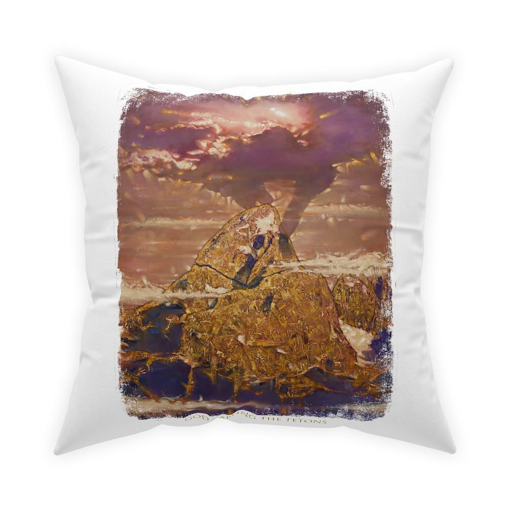 God Capping The Tetons by Ron DiCianni – White Broadcloth Pillow