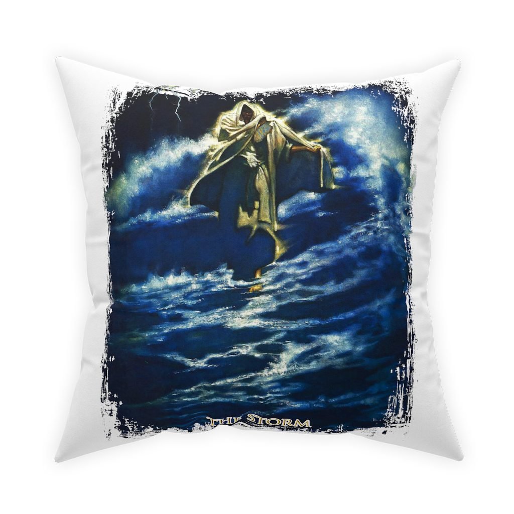 The Storm by Ron DiCianni – White Broadcloth Pillow