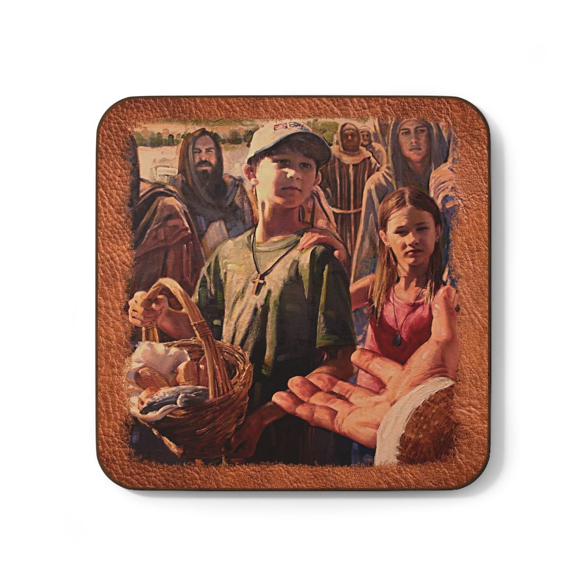 Loaves and Fish by Ron DiCianni – Hardboard Back Coaster