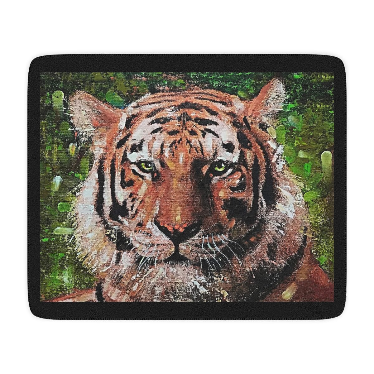 Tiger by Ron DiCianni – Black/Tan Sherpa Blanket