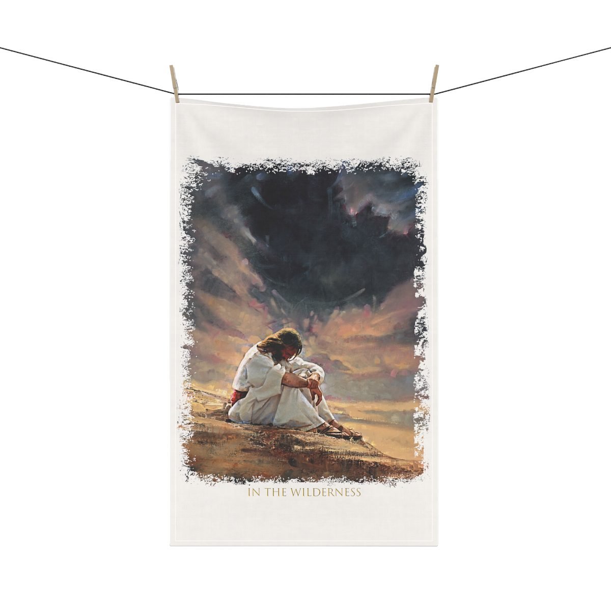 In The Wilderness by Ron DiCianni – Kitchen Tea Towel