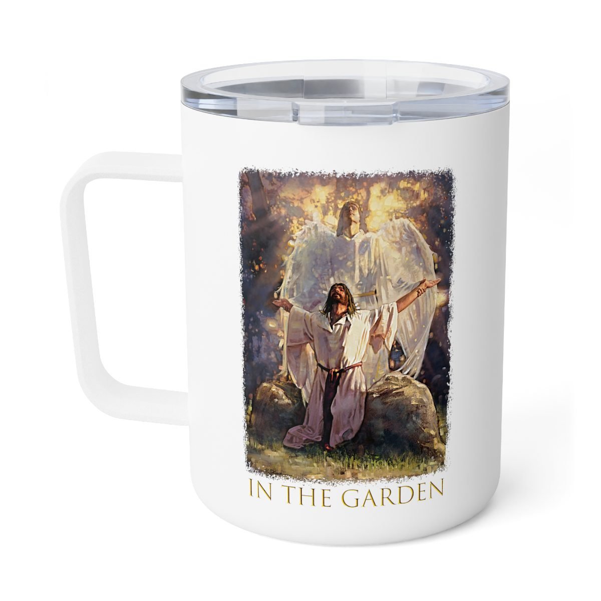 In The Garden by Ron DiCianni – Insulated 10oz Coffee Mug (Rough Edge Version)